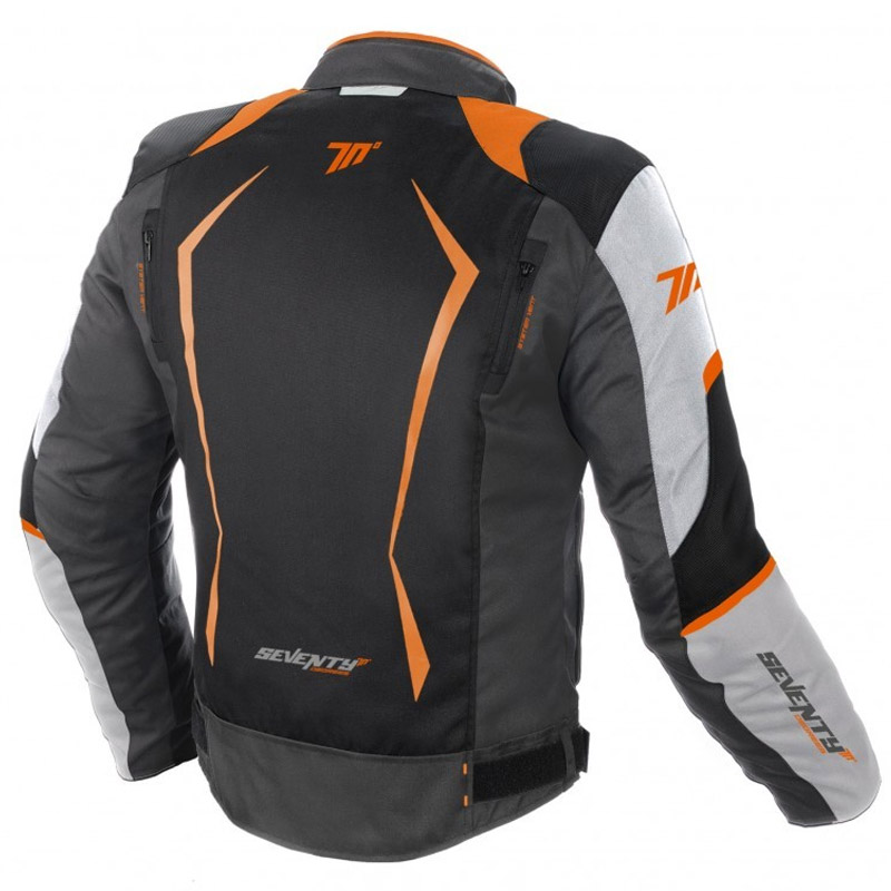 Chaqueta Moto Racing Hombre Negra-Gris-Naranja Invierno