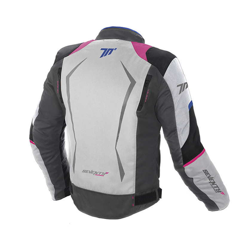 Chaqueta Moto Mujer Racing Blanco-Rosa-Azul De Invierno