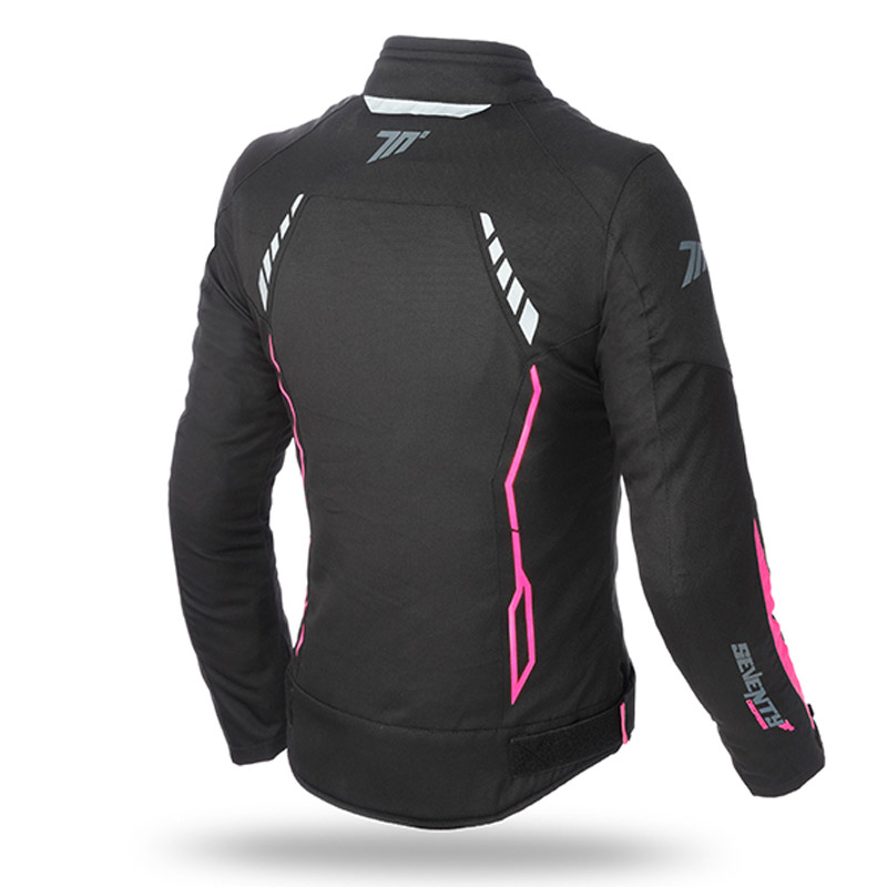 Chaqueta Moto Mujer invierno JR67 negro-rosa