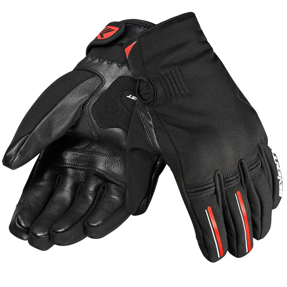 Guantes Moto Hombre Invierno SD-N11 negro-rojo-blanco