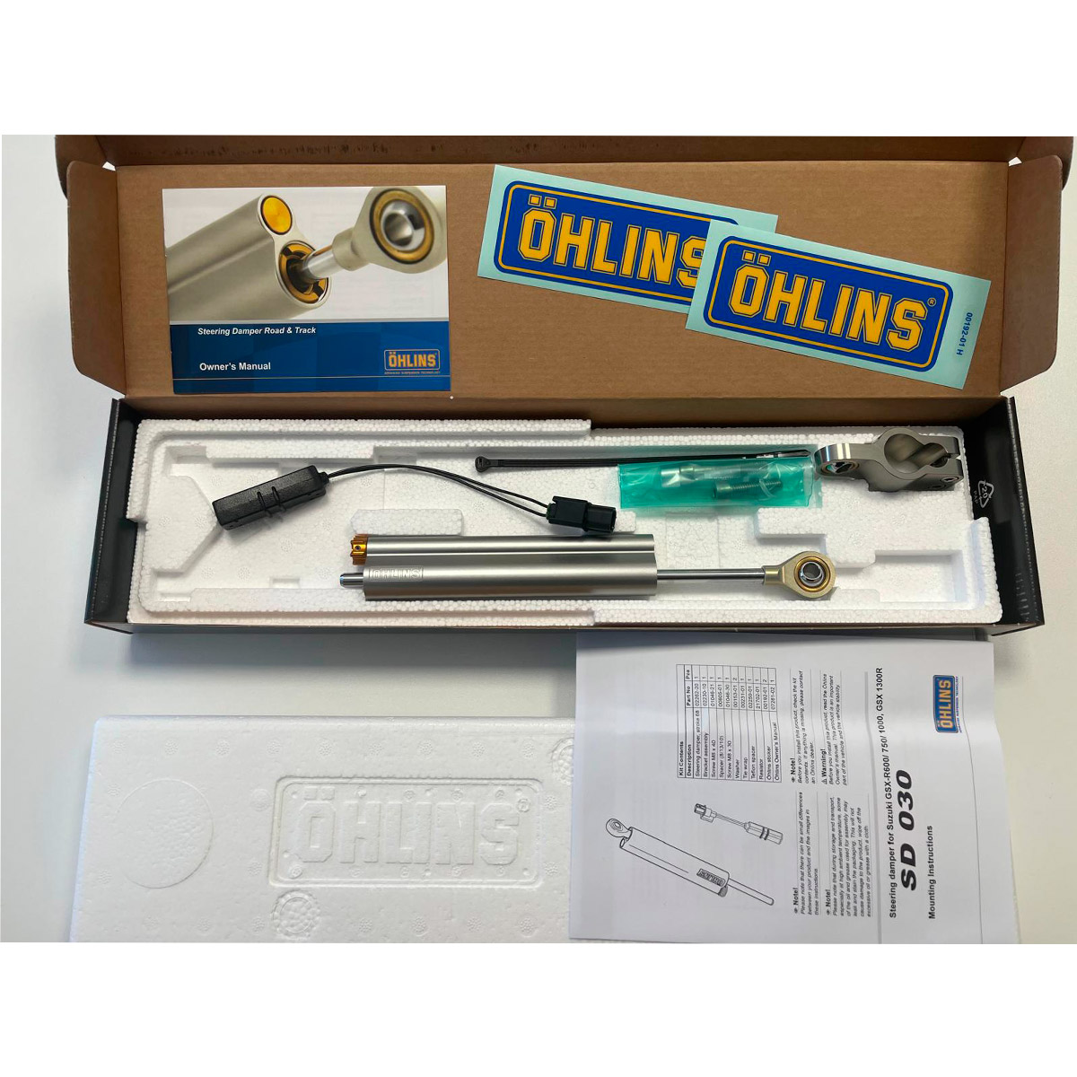 Amortiguador direccion Ohlins Suzuki GSXR Plata