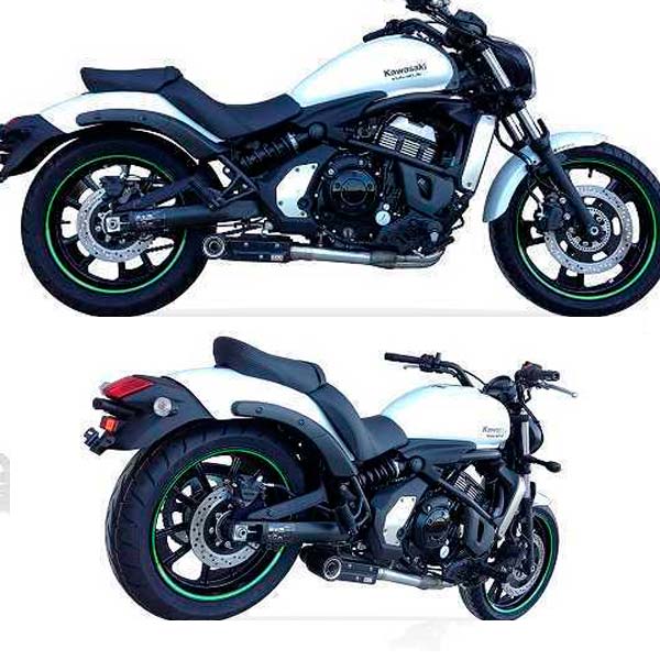 Escape acero Ixil con tapa de carbono para Kawasaki Vulcan 650S