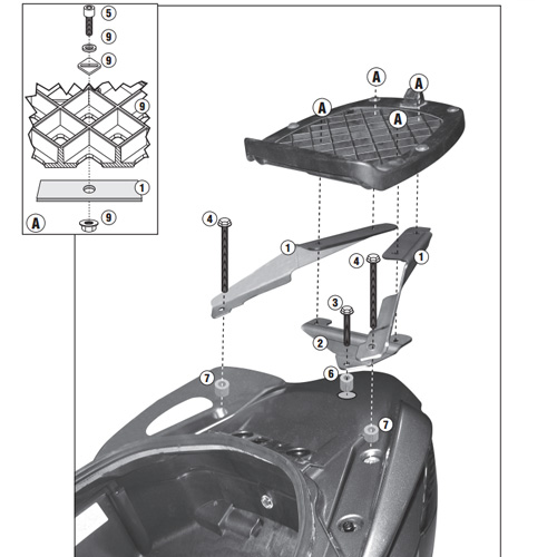 Portaequipajes Monolock Givi para Suzuki Burgman 125-200 06-