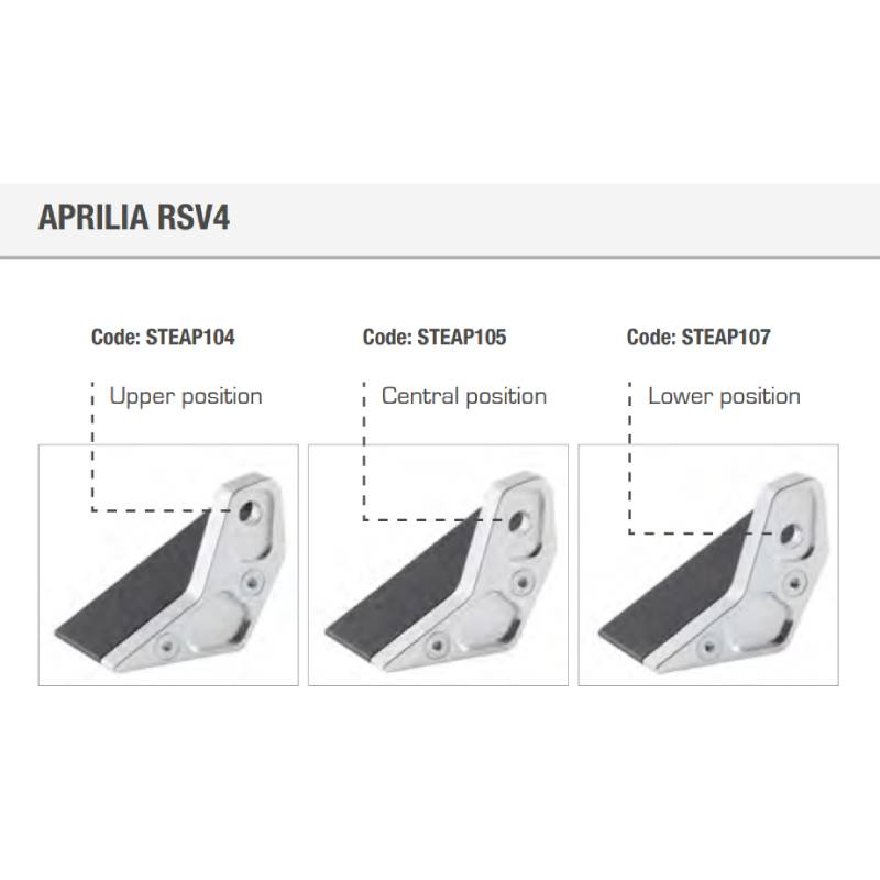 Topes anticaida, Posición BAJA, moto APRILIA RSV4 2009-2014