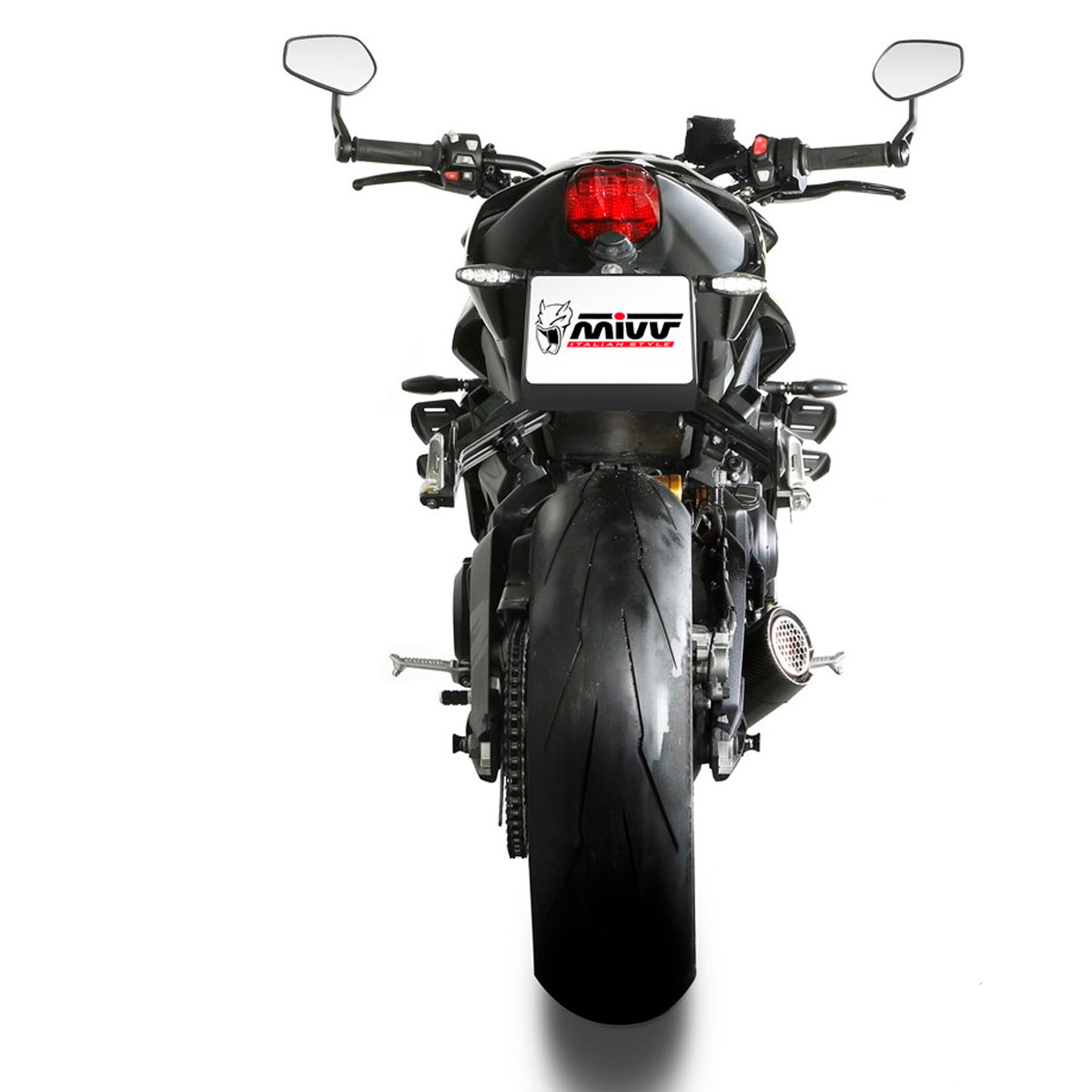 Escape Mivv X-M5 negro Triumph Street Triple 765 R 25+