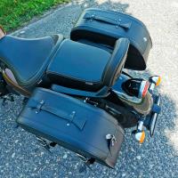 SPAAN Alforjas Klick-fix de piel color negro con tachuelas