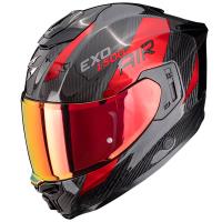 Casco moto Scorpion EXO-1500 CARBON AIR Platted Negro Rojo