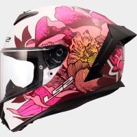 Casco LS2 RAPID III POPPIES II Blanco Rosa
