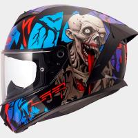 Casco LS2 RAPID III ZOMBIE II Negro Azul Rojo