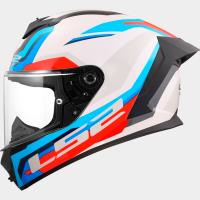 Casco LS2 RAPID III HYPER Blanco Azul Rojo