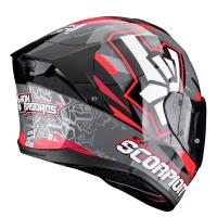 Casco moto Scorpion EXO-530 AIR ROK Gris Negro Rojo