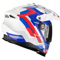 Casco moto Scorpion ADF-9000 AIR PATROL Blanco Azul Rojo