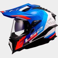 Casco LS2 Explorer HEXA Blanco Azul Rojo