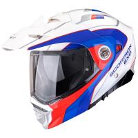 Casco moto Scorpion ADX-2 KAMPS Blanco Rojo Azul