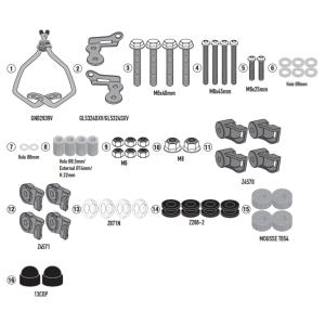 Kit anclajes cúpula 8100A Kymco Like Sport 125 2022-