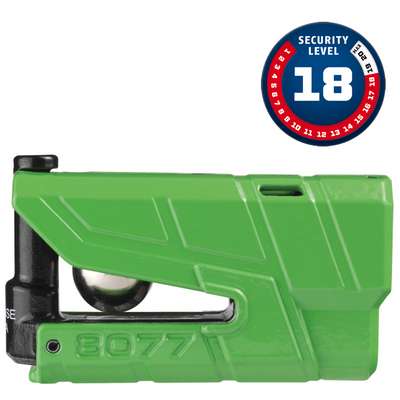 8077 candado disco abus granit detecto x-plus verde negro con alarma 3d