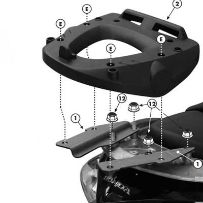 Soporte maleta trasera ML HONDA FORZA 250X-EX 08-12