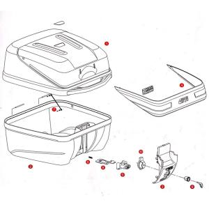 Recambios despiece maleta Givi B2 BOLD