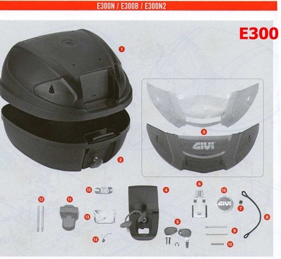 Recambios despiece de la maleta E300N E300B E300N2 GIVI