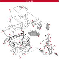 Despiece del baul trasero Givi V46, todos los repuestos