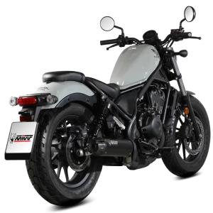 Escape Mivv HR-1 Negro con tapa de carbono larga HONDA CMX500 REBEL 2022+