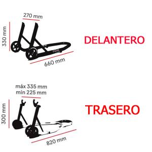 Juego de caballetes delantero y trasero ITR