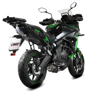 Escape Mivv Oval Negro con tapa de carbono KAWASAKI Versys 650 2024+