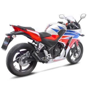 Escape LV-10 negro no homologado HONDA CBR-300R 2014-2017