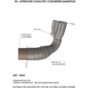 Colector catalizado Yamaha MT09 21-