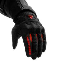 Guantes de moto Rebelhorn Core Negro-Rojo Flúor Mujer