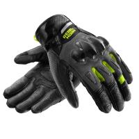 Guantes de moto Rebelhorn Defender Gris-Amarillo Flúor