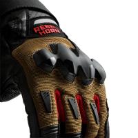 Guantes de moto Rebelhorn Defender Negro-Marrón-Rojo
