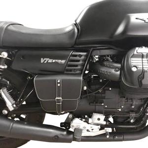 SPAAN Bolsa lateral Moto Guzzi V7 III-V9 Negra