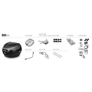 SHAD recambios y despiece maleta top case SH34