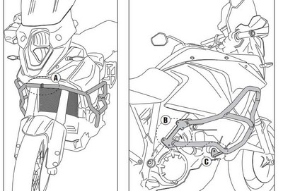 Defensas de motor tubular GIVI para KTM 1190-1050 Adventure 2013-