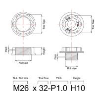 Tuerca eje direccion Honda Transalp Zeta roja