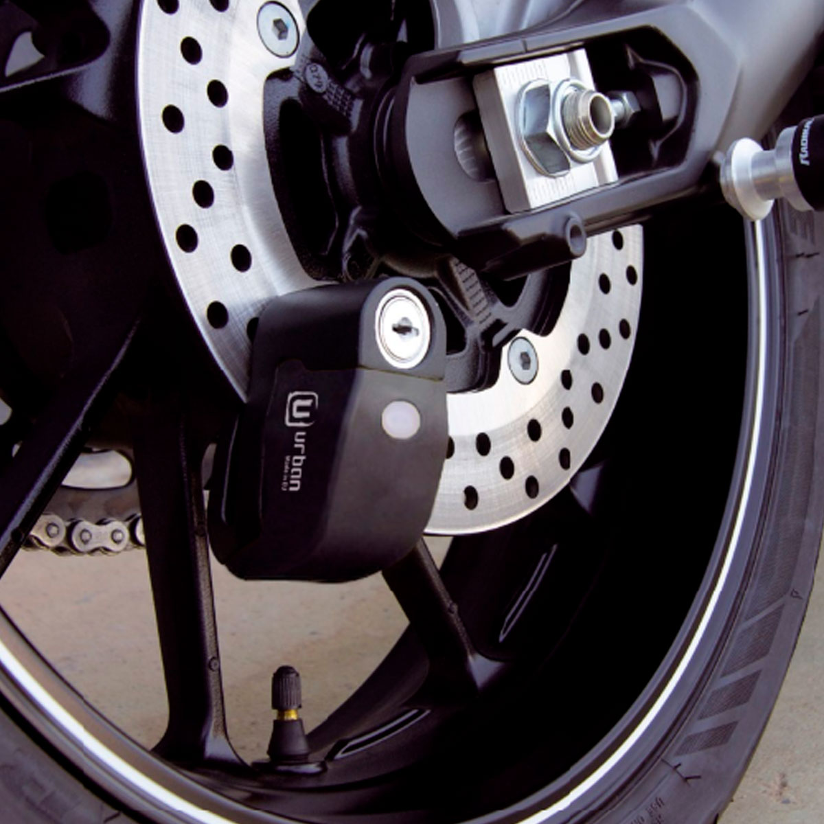 Candado antirrobo negro para disco de freno con alarma Urban UR6N 