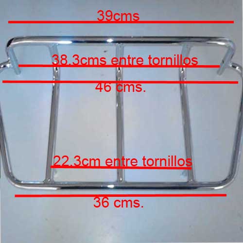 Portapaquetes superior cromado para maletas de moto