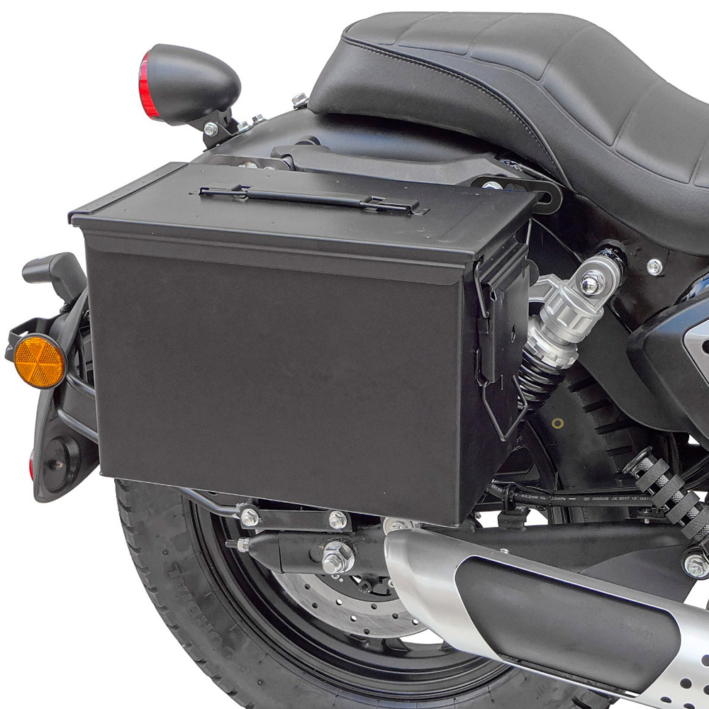 Caja munición verde para maleta de moto
