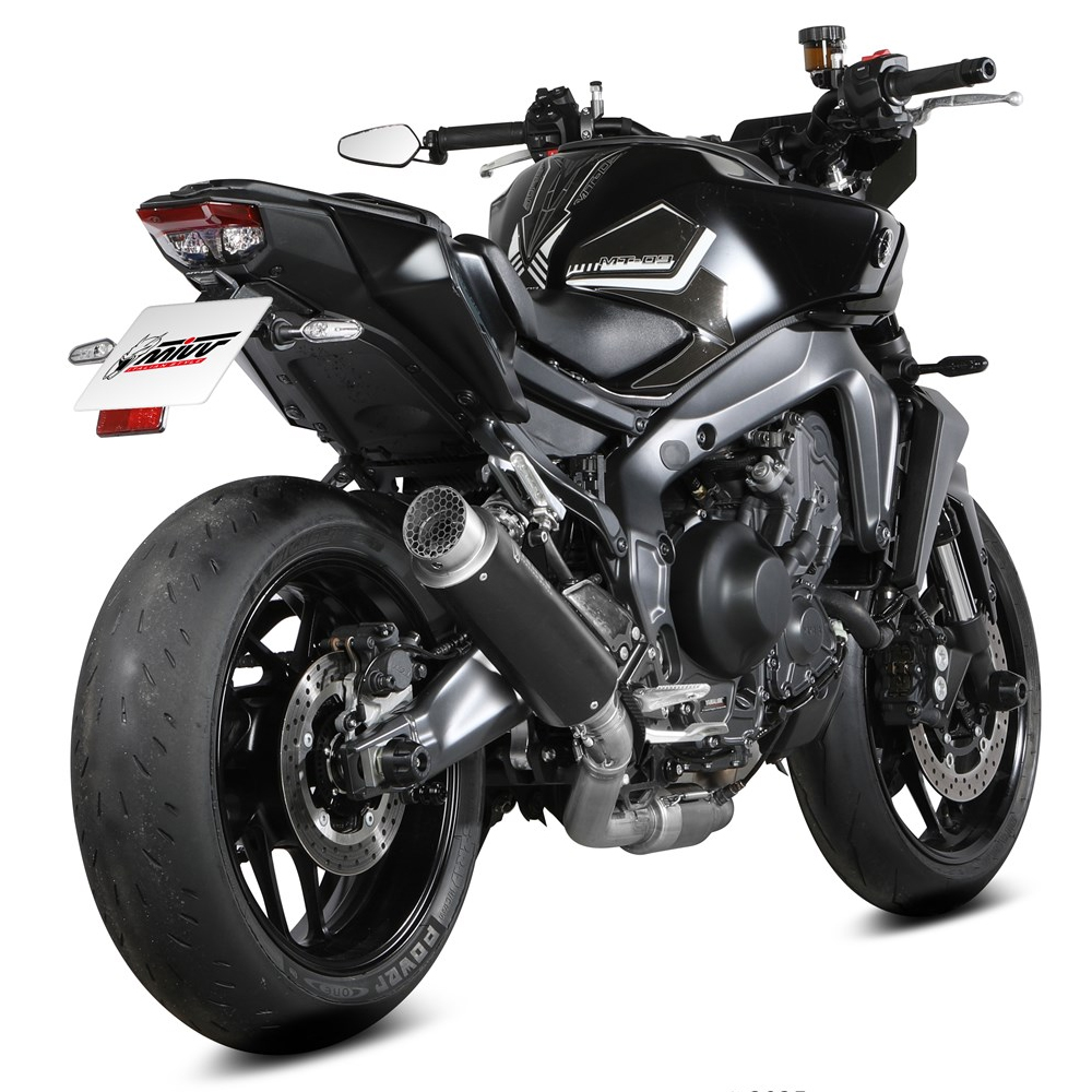 Escape completo Mivv GP PRO acero negro Yamaha MT-09 24+ / R9 25+