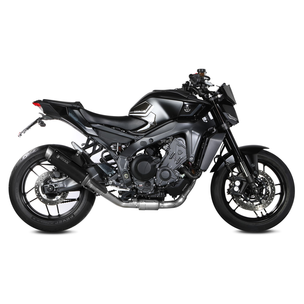 Escape completo Mivv GP PRO acero negro Yamaha MT-09 24+ / R9 25+