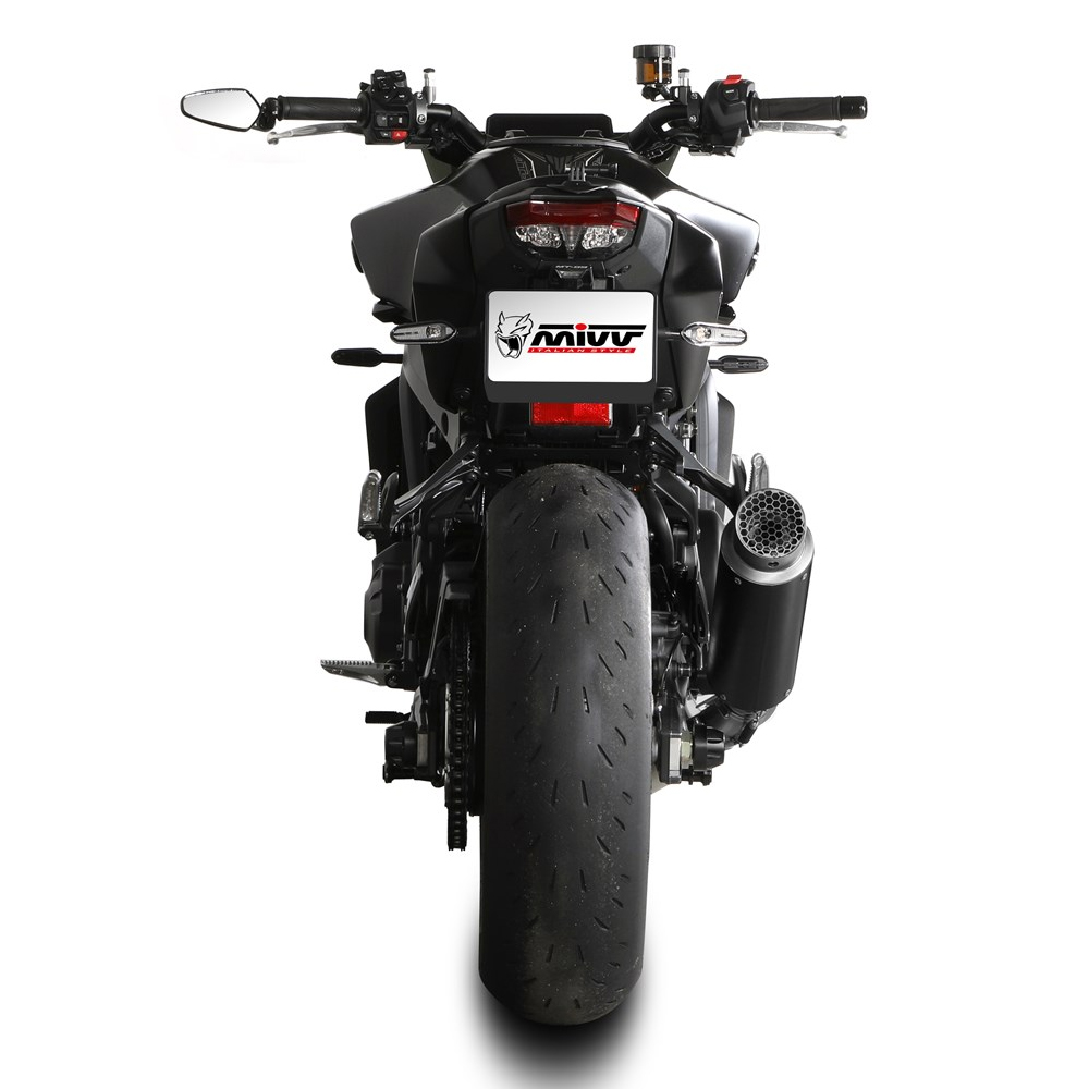 Escape completo Mivv GP PRO acero negro Yamaha MT-09 24+ / R9 25+