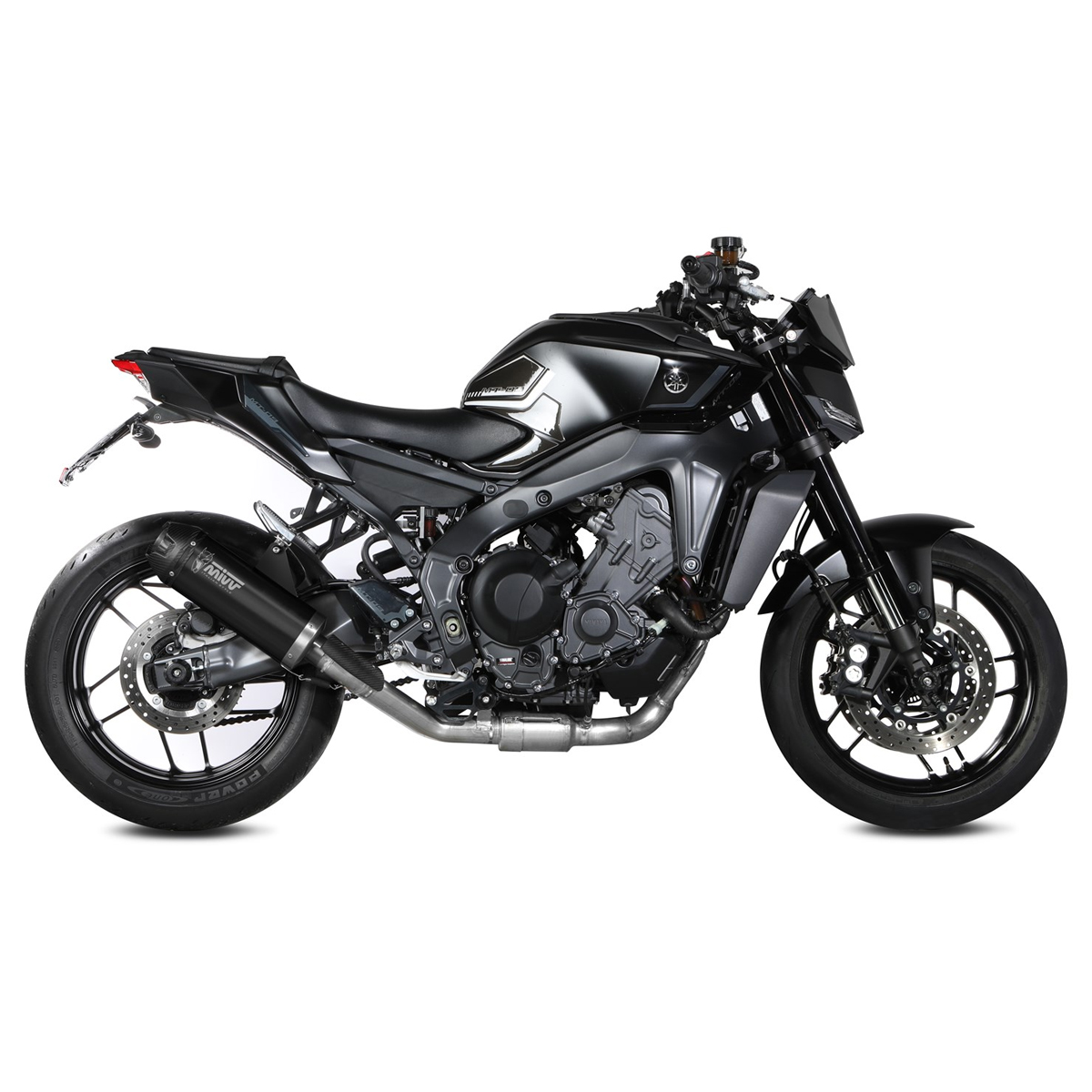 Escape completo Mivv AK-1 acero negro Yamaha MT-09 24+ / R9 25+