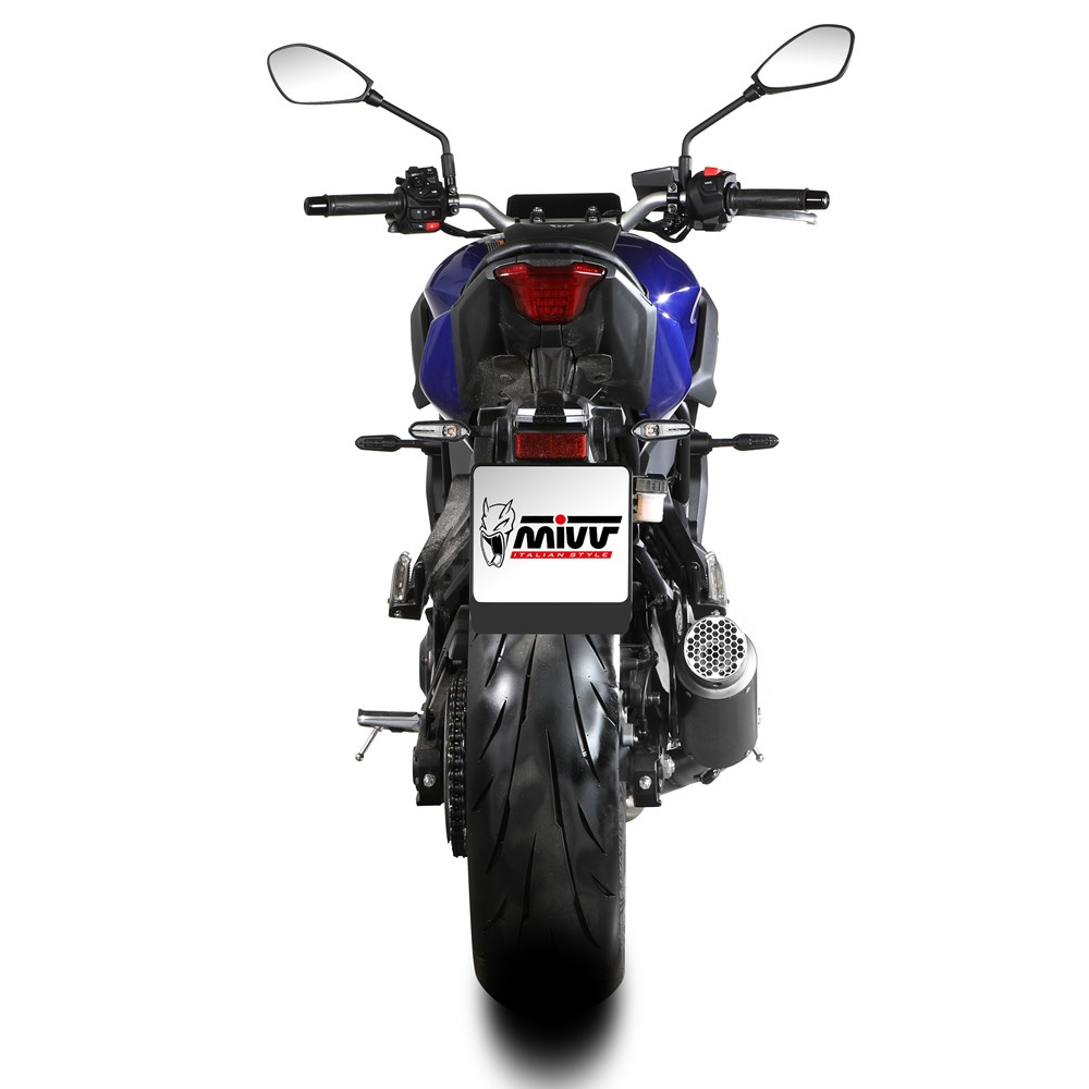 Escape completo Mivv GP PRO acero negro Yamaha MT-07 25+