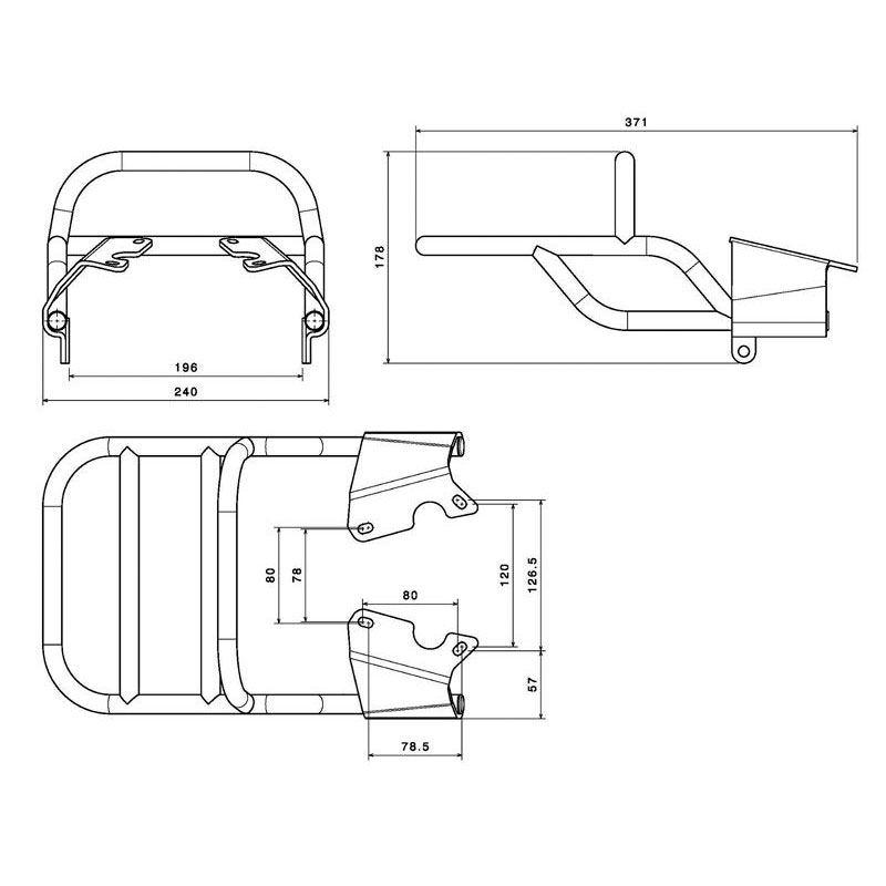 Soporte para baul trasero BMW R nineT-Scrambler Rizoma