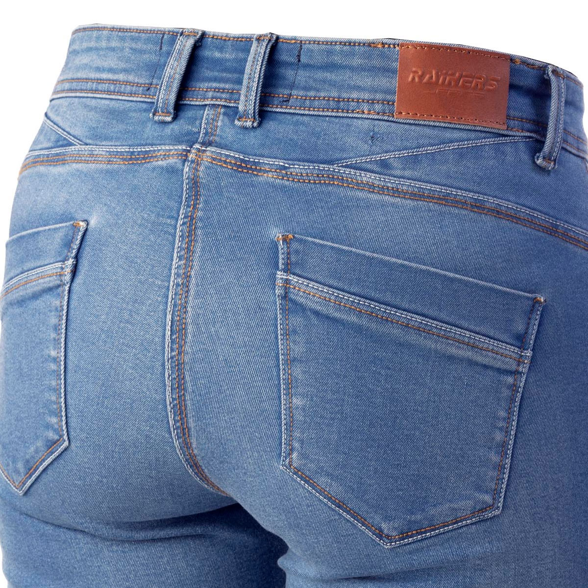 Pantalon vaquero moto mujer ZOEY Azul Claro