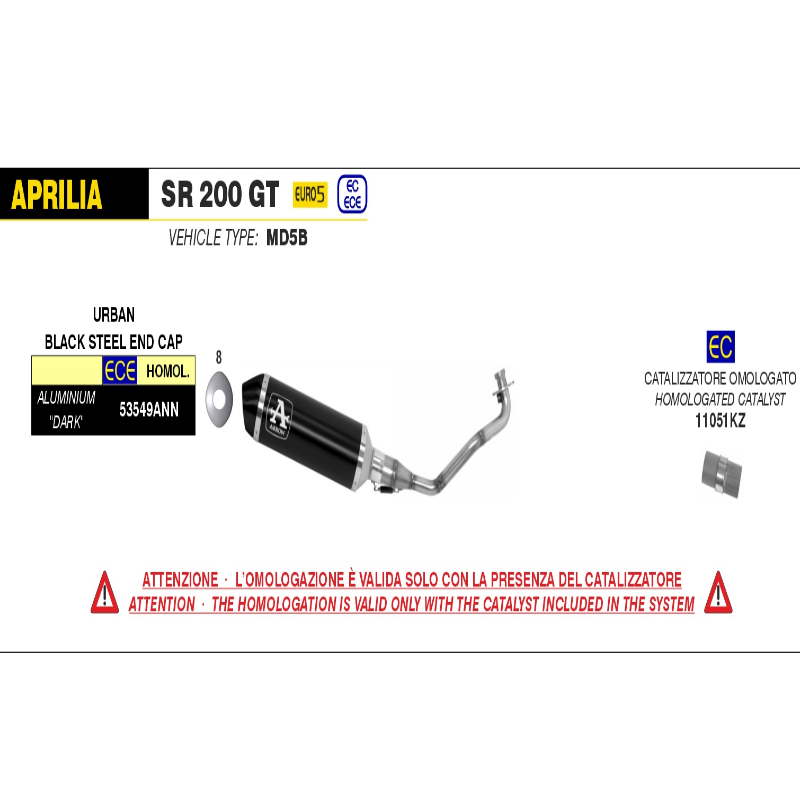 Escape TURBOKIT APRILIA SR GT 125 22 H2 (SLIP ON)-Accesorios y